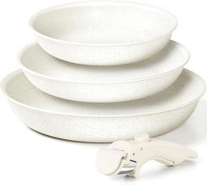 Набор сковородок Michelangelo 20/24/28 см со съемной ручкой, белый