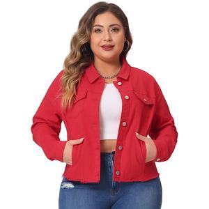 Женская джинсовая куртка plus size classic Agnes Orinda, Red