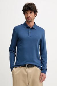 Хлопковый лонгслив Boss, синий