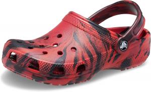 Детские сабо Crocs унисекс, классические, с мраморным рисунком, акварельным рисунком, размер K, черный