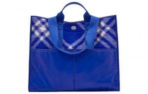 Burberry Клетчатая хозяйственная сумка синяя