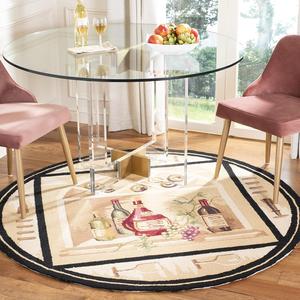 Ковер SAFAVIEH, 92 x 92 см, Chelsea Collection, Gold & Multi, ручной работы в стиле French Country, шерстяной, идеален для помещений с высокой проходимостью в гостиной, спальне (HK254A)