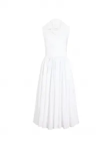 Драпированное платье миди PATOU, белый