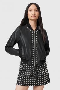 Кожаная куртка ORTEN Allsaints, черный