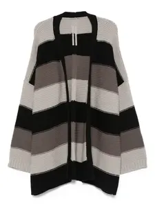 Полосатый шерстяной кардиган Rick Owens, черный