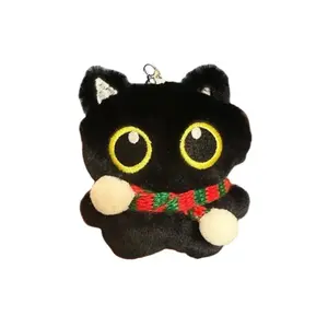 TUSHANDA Очень милый плюшевый кулон в панк-стиле с маленьким черным котом высотой 11 см