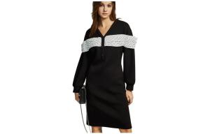 Длинная юбка с длинными рукавами для женщин на зиму ELLE, черный