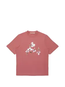 Футболка с цветочным принтом Marni Kids, розовый