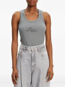 Топ с логотипом Boss, серый