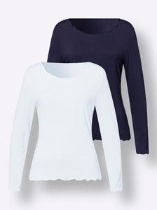 Рубашка heine, Ecru/Marine Blue