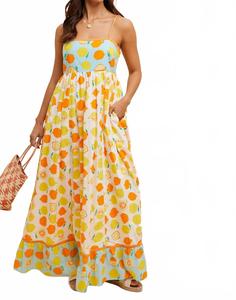 Камила Контракт Лимон макси платье в желтом IN-LOOM