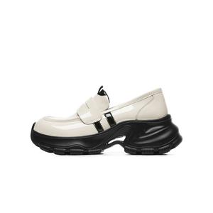 ST&SAT Лоферы женские черные, экрю, цвет Ecru