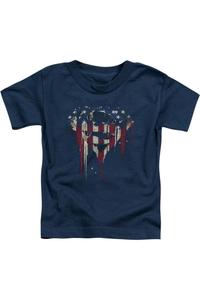 Футболка с принтом "Супермен в щите" для малышей Gildan, темно-синий