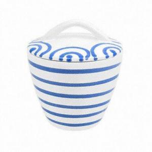 Сахарница с голубым пламенем Gourmet d: 9 см / высота: 10,5 см Gmundner Keramik, белый синий