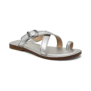 Кожаные шлепанцы Ashton Michael Kors, серебряный