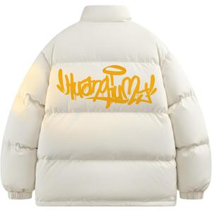 Пуховик Unisex с воротником стойкой утепленный HUANQIU, бежевый оранжевый