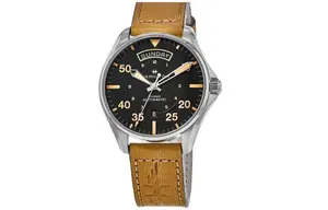 Hamilton Часы Khaki Aviation Day Date Auto H64645531, Black Dial