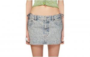 Юбка-мини с низкой посадкой и нашивкой с логотипом Acne Studios, синяя