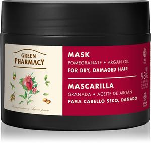 Маска-Уход с маслом арганы и гранатом, интенсивный эффект, маска для поврежденных волос Green Pharmacy, 300 мл