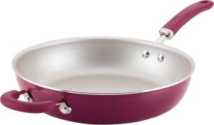 Сковорода Rachael Ray с антипригарным покрытием глубокая 32 см, малиновый