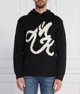 Свитер мужской Michael Kors с капюшоном и монограммой, черный