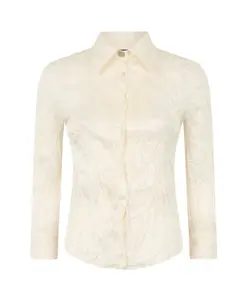 Шелковая рубашка с принтом под питона Roberto Cavalli, бежевый