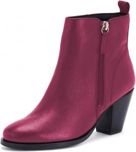 Женские ботильоны FOWT с круглыми носками, боковой молнией, на средней массивной стойке, модные ежедневные ботинки, размеры 4-16 США, Violet Red