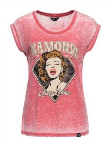 Футболка Queen Kerosin Diamonds, розовый