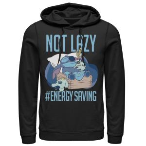 Мужская худи с портретом Disney Lilo & Stitch Not Lazy #Energy Saving Licensed Character