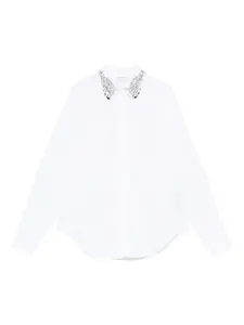 Рубашка с украшенным воротником Alexander McQueen, белый