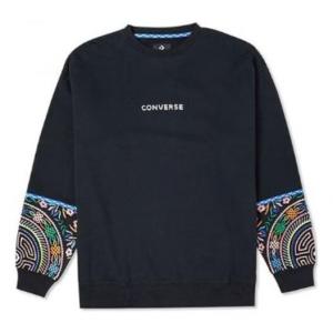 Свитер tapesty crewneck sweatshirt 'black' Converse, черный