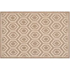 Внутренний ковер с геометрическим узором для двора и улицы Safavieh, коричневый, 244x244 см