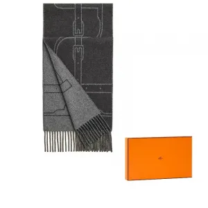 HERMES Вязаный шарф мужской, Gray