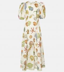 Платье миди из морского льна Alémais, кремовый