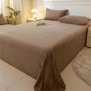 Yalu Простыня 230х250 см из молочного велюра, флисовая подкладка, утепленная, цвет Moka Brown