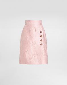 Юбка из жаккарда с цветочным узором Dolce & Gabbana, розовый