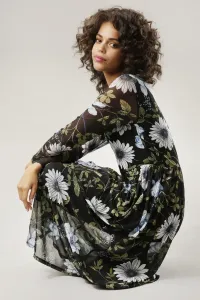 Платье миди Aniston CASUAL с крупным цветочным принтом и листьями, зеленый