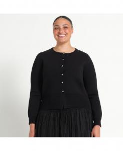 Вязаный кардиган Jasmine большого размера, облегающего кроя ESTELLE, Black