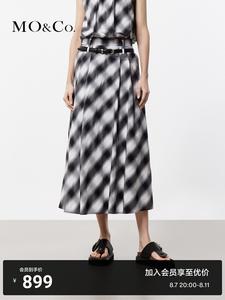 Клетчатая юбка сMoco завышенной талией, черно-белый