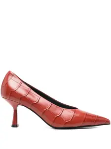 Туфли-лодочки с эффектом крокодиловой кожи, каблук 70 мм Bibi Lou, красный