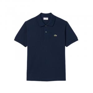 Поло с коротким рукавом и вышитым логотипом LACOSTE, темно-синий