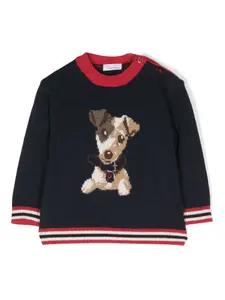 Свитер вязки интарсия Patachou, синий