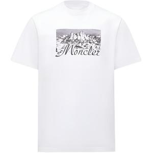 Футболка с горным принтом Moncler, белый