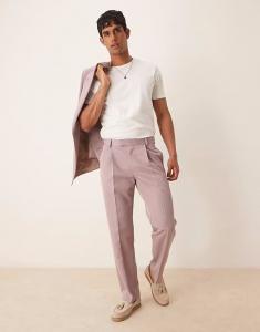Прямые брюки пыльно-розового цвета Asos Design