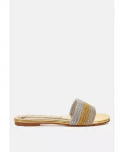 Туфли-лодочки Chrisy со стразами и ремешком London Rag, золото