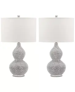Набор из 2 настольных ламп с бусинами Николь Safavieh, white