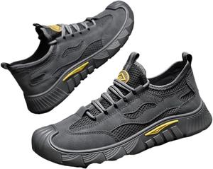 Мужские спортивные кроссовки с шнуровкой и низким верхом, закрытые повседневные удобные кроссовки из дышащей сетки, модные кроссовки для повседневной носки Qacksv, серый