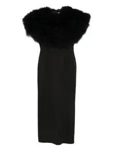 Платье миди с перьями Giuseppe Di Morabito, черный