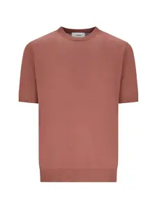 Вязаная футболка с короткими рукавами Lardini, коричневый