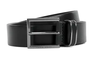 Мужской кожаный ремень HUGO BOSS, Черный
